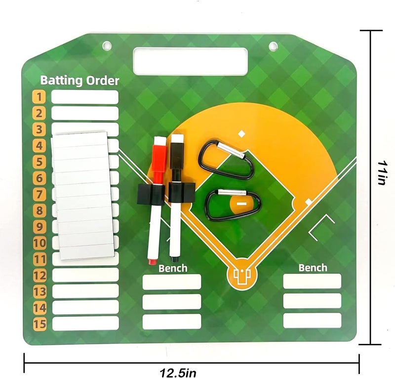 SRG Magnetic Baseball Lineup Board | Baseball Dry Erase Coaching Broad | Softball Lineup Cards Marker Boards | Baseball Clipboard for Coaches | Baseball Lineup Board for Dugout - Image 4